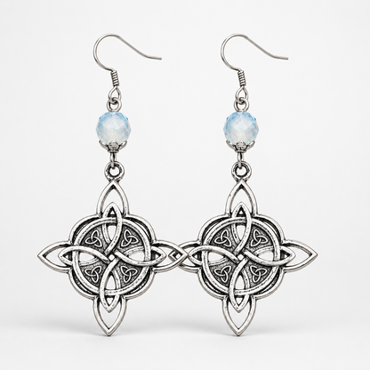 Lunavia – Celtic Knot Beaded Drop Earrings