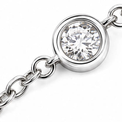 Lunavia – Floating Stone Silver Necklace with Pavé Halo