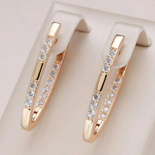 Exquisite Zirconia Gold Earrings