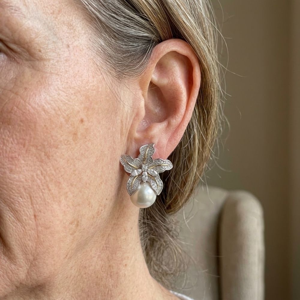 Exquisite Flower Pearl Earrings