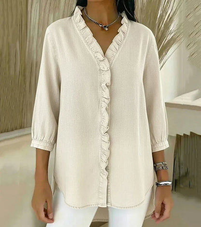 Abigail™ Elegant Denim Blouse