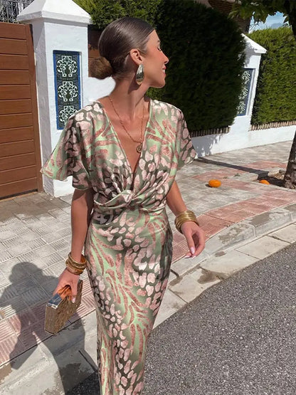 Oriana™ | Twist Front Maxi Dress