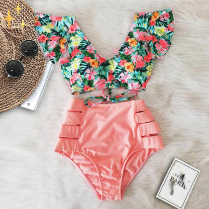 Laura® | High-waisted bikini bottom and top