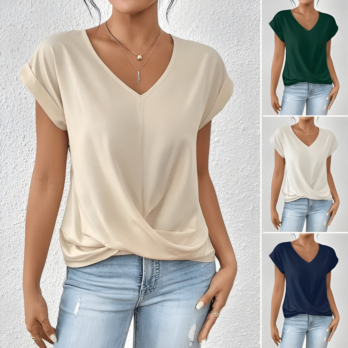 Maia – Twist Front V-Neck Top