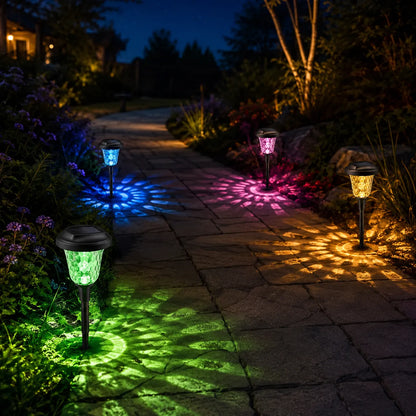 Lumora – Solar Pathway Lights with Color Firework Projection, Waterproof Outdoor Garden Stake Lights