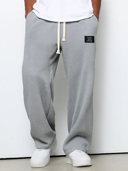 Daved - Casual Waffle Knitted Drawstring Pants