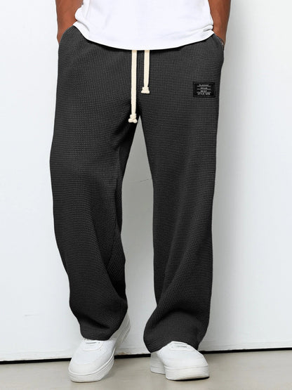 Daved - Casual Waffle Knitted Drawstring Pants