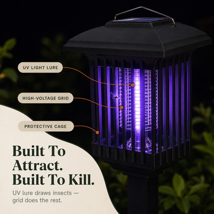 Lumora – Solar Mosquito Zapper Garden Stake Light, Weatherproof Outdoor Bug Killer Lamp