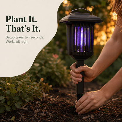 Lumora – Solar Mosquito Zapper Garden Stake Light, Weatherproof Outdoor Bug Killer Lamp