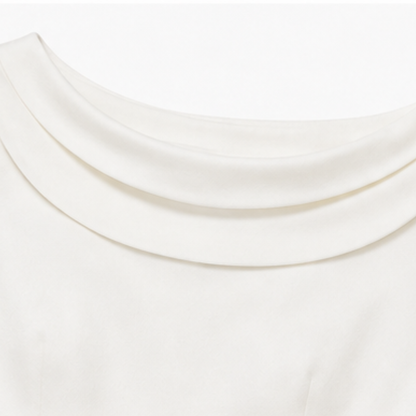 Draperie – Draped-Neck Pleated A-Line Wedding Guest Dress