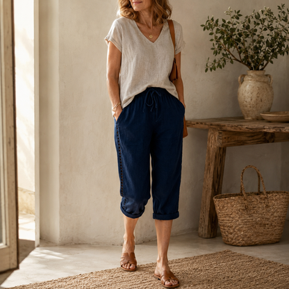Lunava – Lace-Side Capri Pants for Women