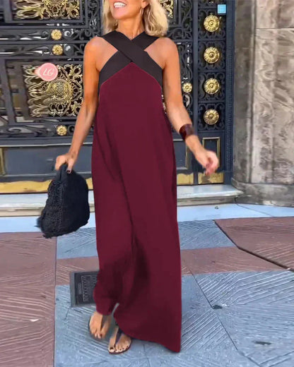DELFINA | CROSS-OVER CUT DRESS