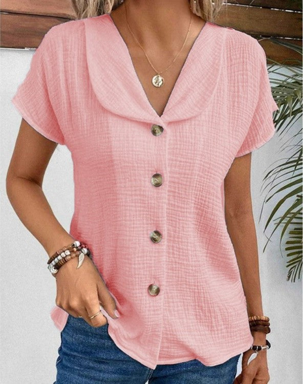 Ellen | Top with collar and buttons