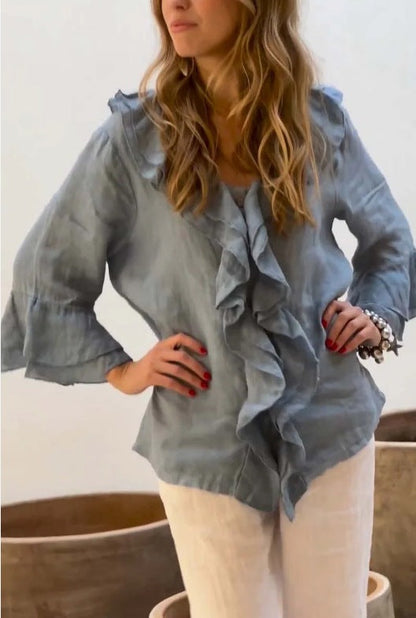 Primrose – Ruffle Front Tunic Blouse