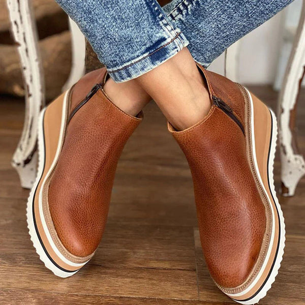AVA – CHIC PLATFORM SUEDE ANKLE BOOTS