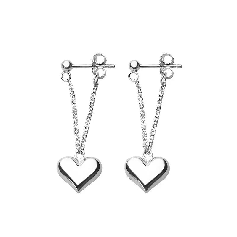 Antique Geometric Heart-Shaped Hoop Earrings