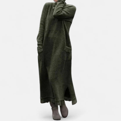 Mara Knitted Maxi Dress – Cozy Long Sleeve Oversized Winter Dress