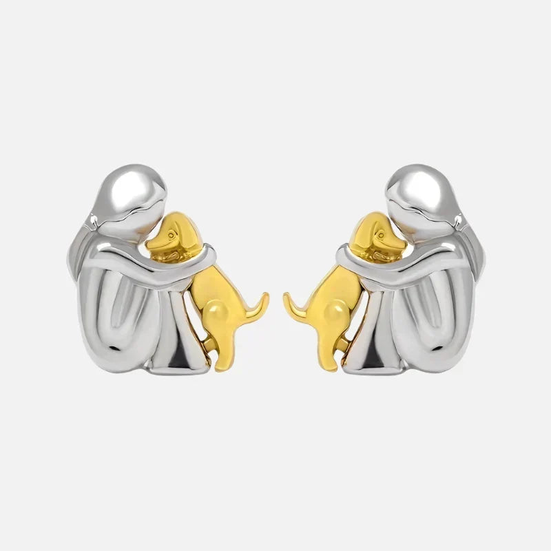 Bicolor Hugg Earrings in Silver and Gold