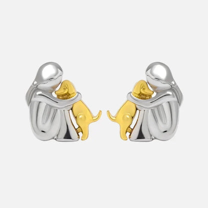 Bicolor Hugg Earrings in Silver and Gold