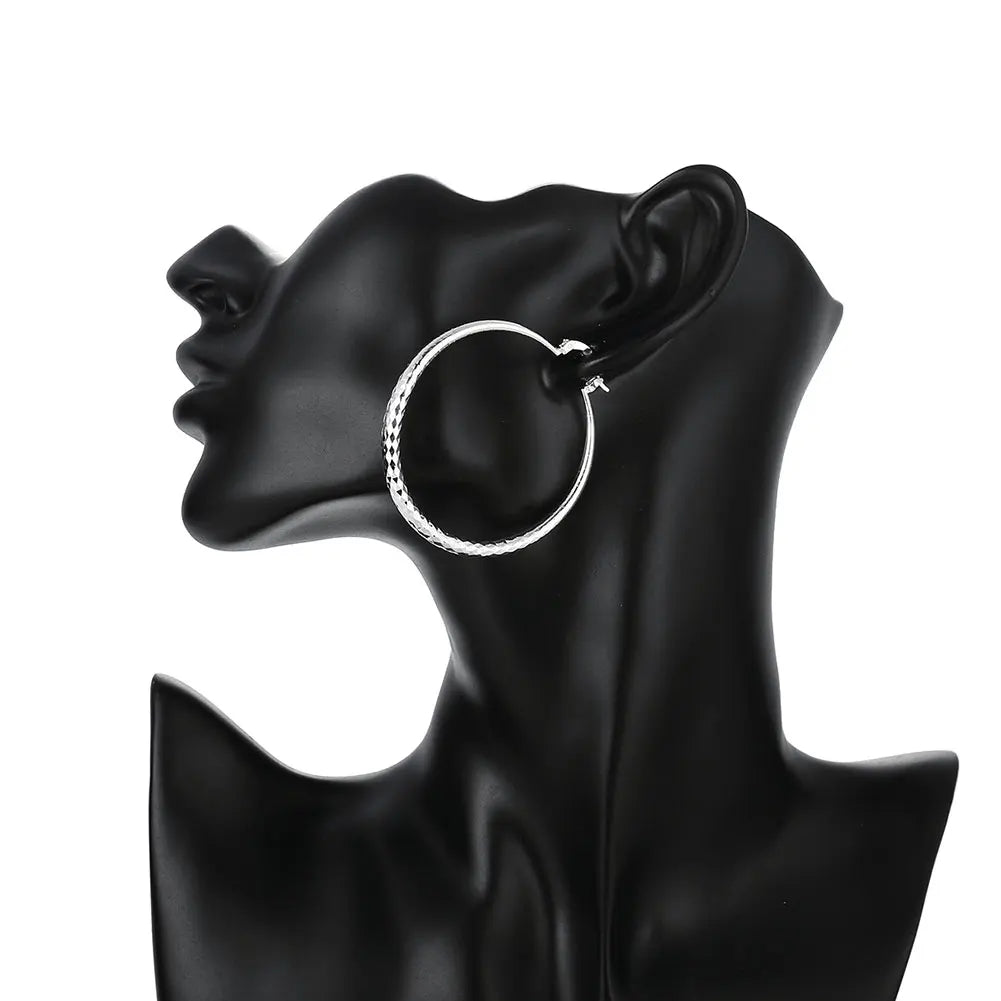 Sterling Silver Circle Hoop Earrings