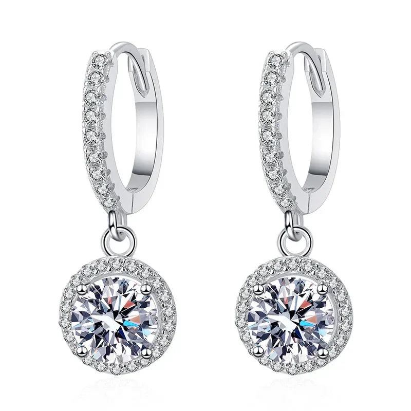 Sterling Silver 1 Carat Moissanite Earrings