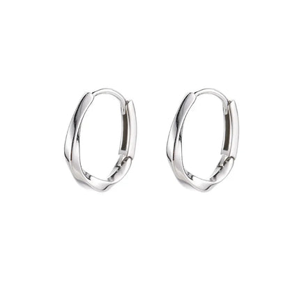 Sterling Silver Round Inlaid Earrings