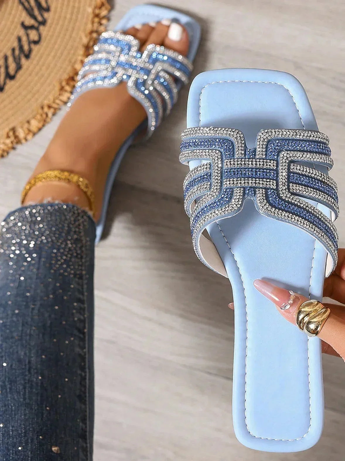 Aria™ Crystal Slide Sandals
