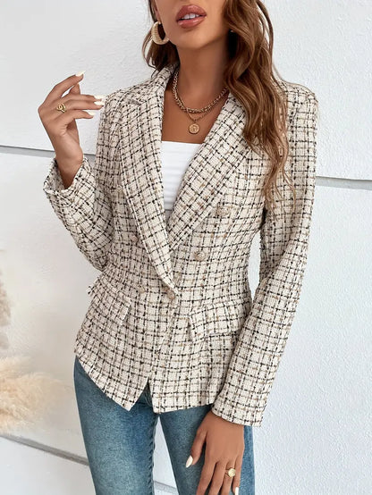 Jalu™ | Double-breasted blazer with checked pattern