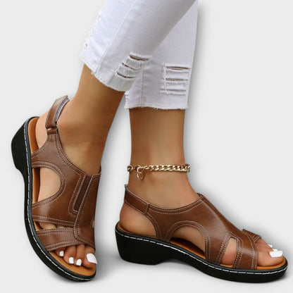 Christina - Orthopedic Leather Sandals with Comfort Heel