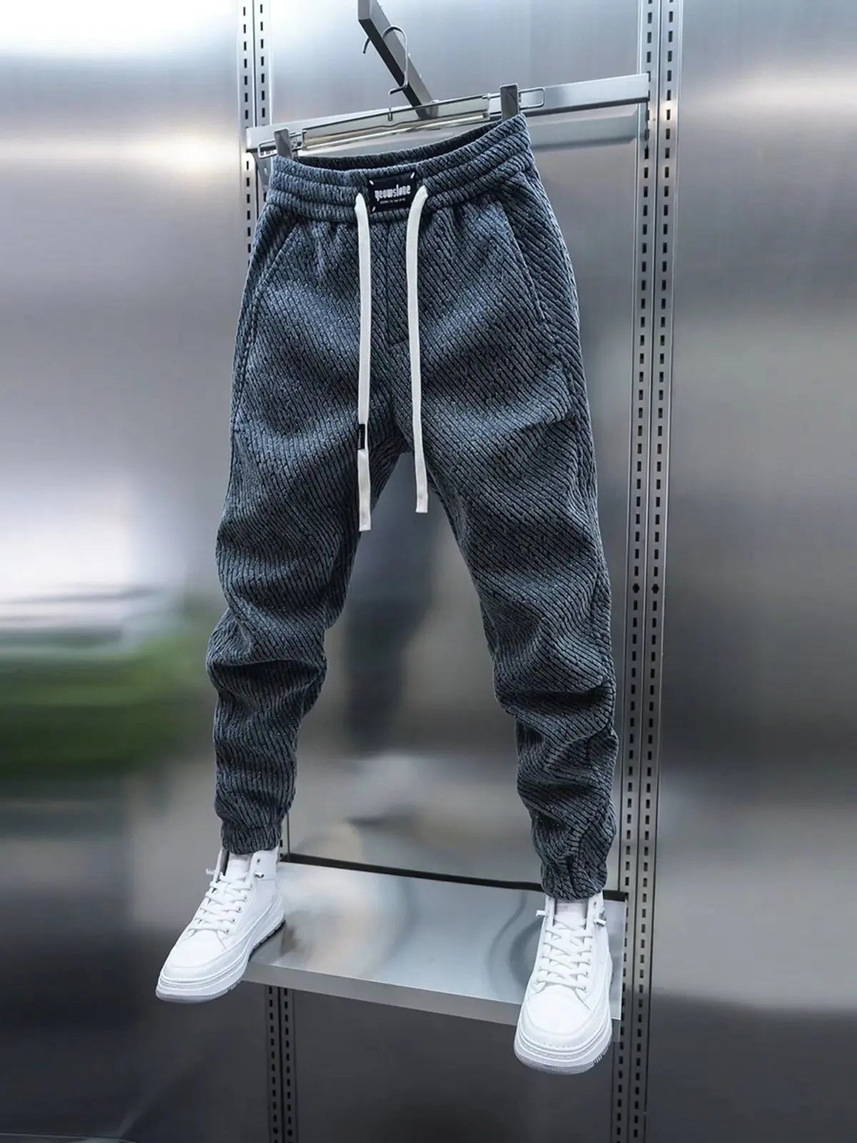 Jukka - Elastic Waist Trousers With Drawstring