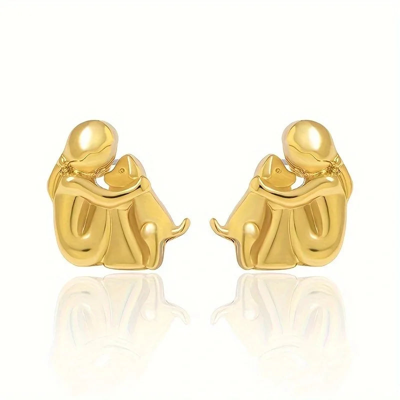 Bicolor Hugg Earrings in Silver and Gold