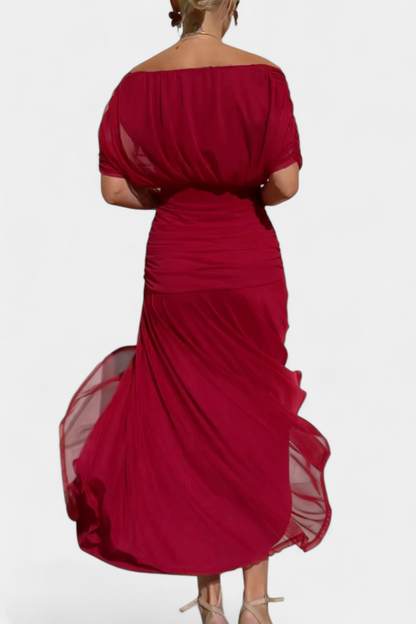 Florendra™ | Long Floral V Neck Dress