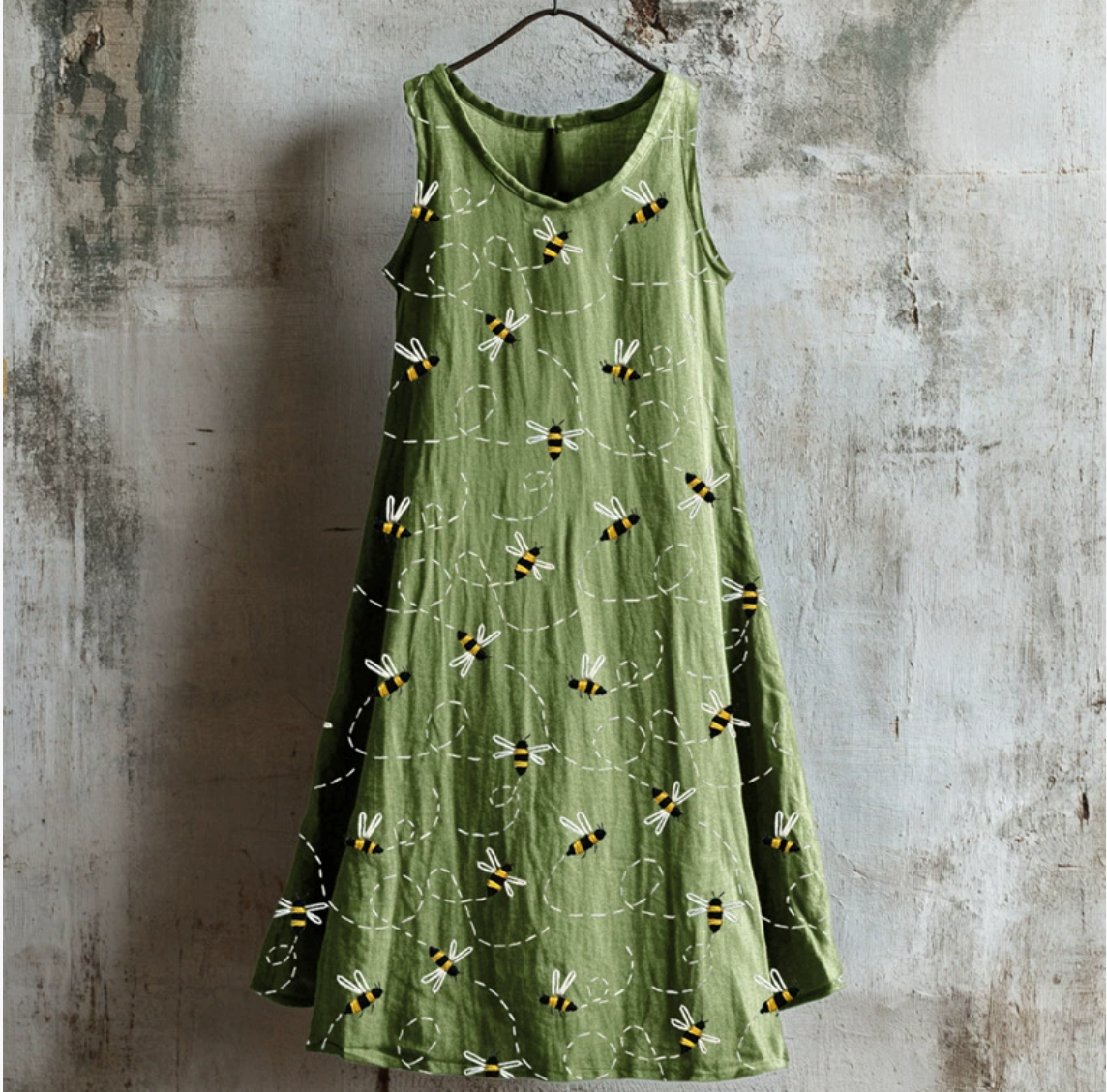 Honeybee Meadow Tank Dress Green