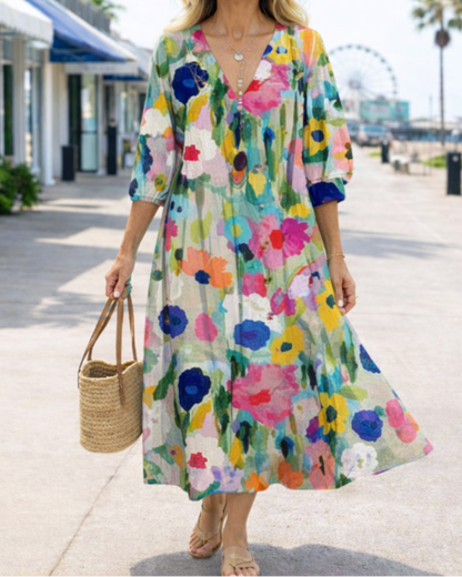 Delilah | Colorful Floral Relaxed Dress