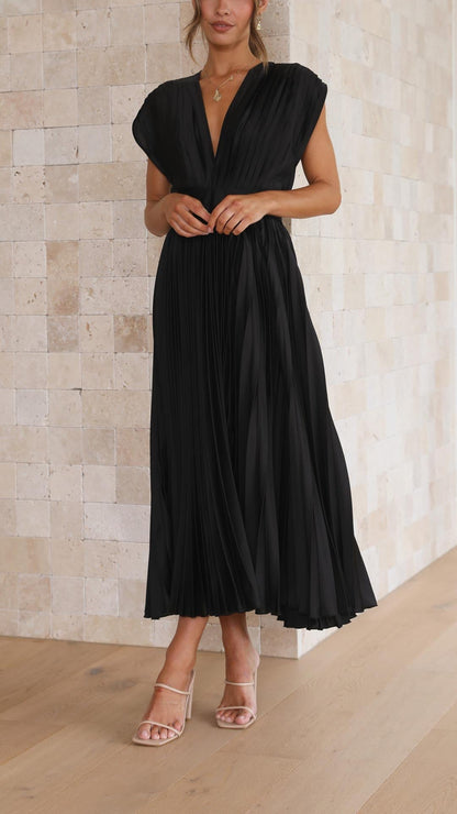 ALIYAH – ELEGANT PLEATED MIDI DRESS