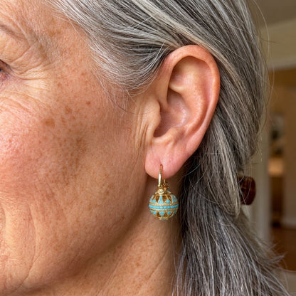 Turquoise Globe Drop Earrings