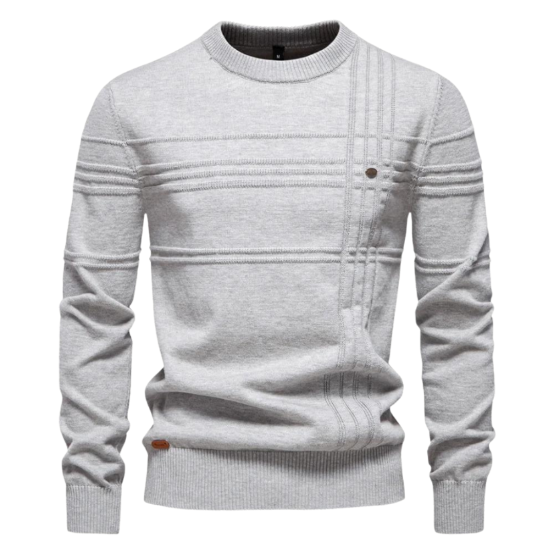 Beeck™ | Cotton Men's Sweater with Striped Design