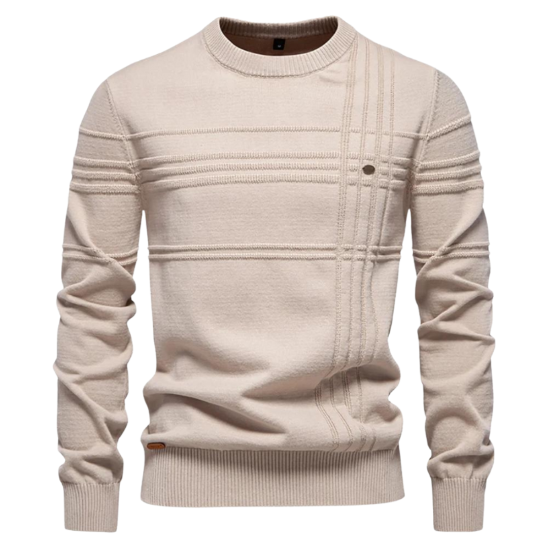 Beeck™ | Cotton Men's Sweater with Striped Design