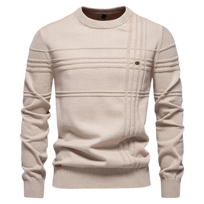 Beeck™ | Cotton Men's Sweater with Striped Design