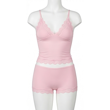 Lunaire - Seamless Lace Camisole and Boxer Brief Set