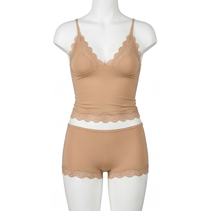 Lunaire - Seamless Lace Camisole and Boxer Brief Set