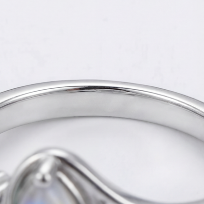 Lunara – Flowing Moonstone Ring with Crystal Accents