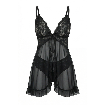 Lunaire – Women's Floral Lace Babydoll Nightgown
