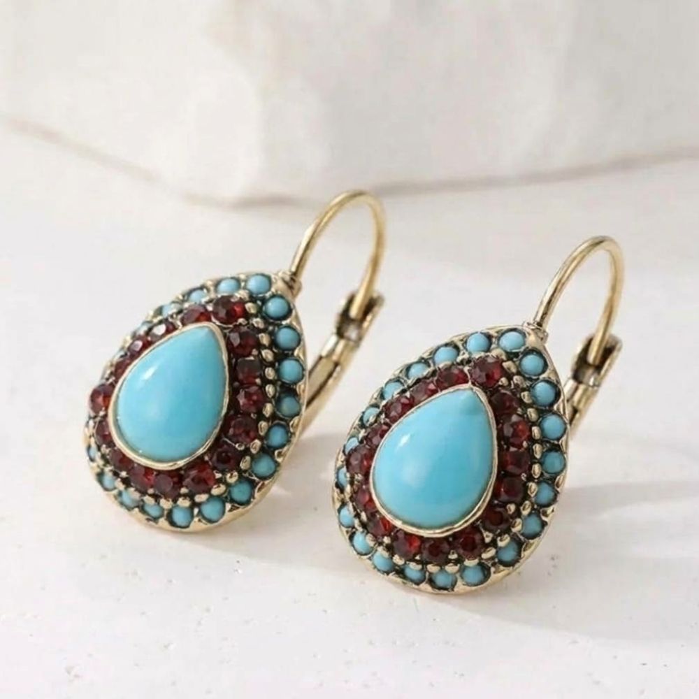 Turquoise Vintage Teardrop Earrings