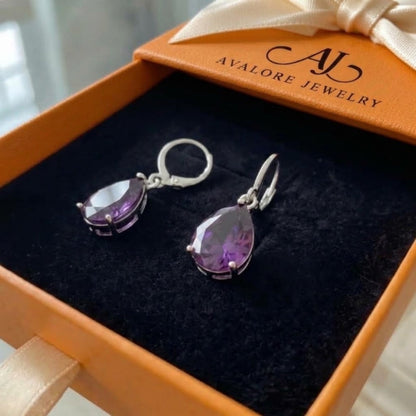 Amethyst Teardrop Earrings