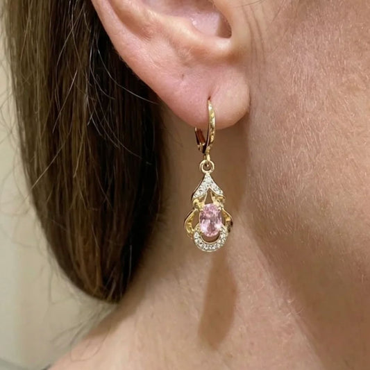 Moonlit Blush Teardrop Earrings