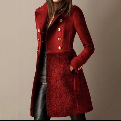 ELARA – ELEGANT DOUBLE-BREASTED SHERPA PANEL COAT