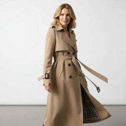 Elara - Women’s Classic Double-Breasted Trench Coat
