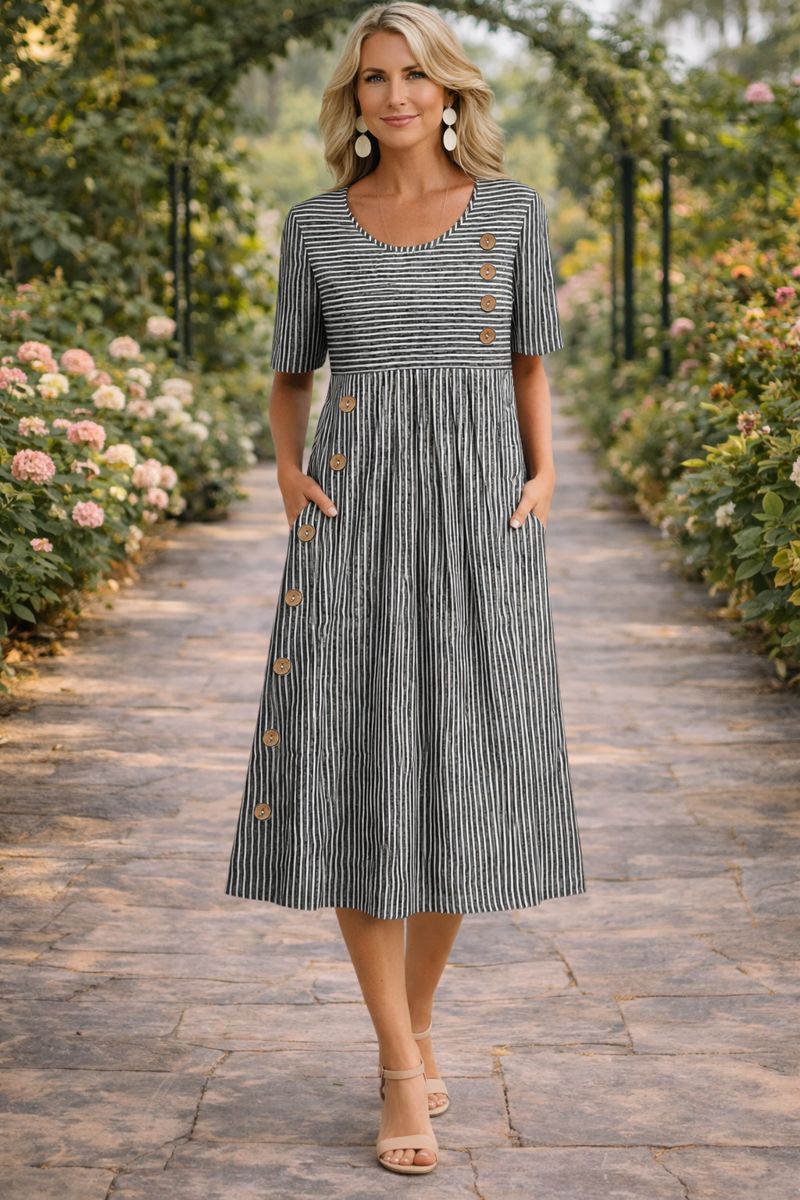 Wanda™ Striped Midi Dress