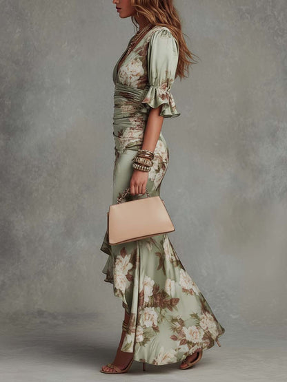 Courtney | Elegant Floral Wrap Dress